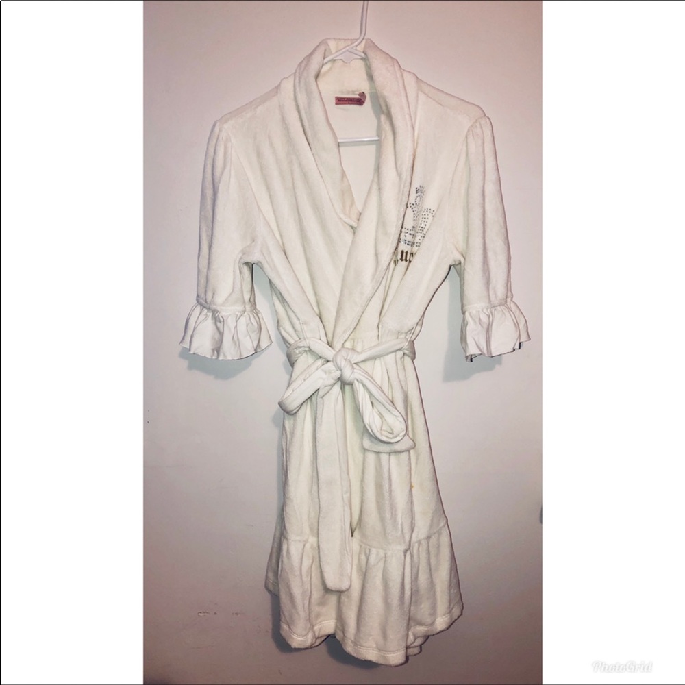 Juicy couture ruffle robe. White. Large.